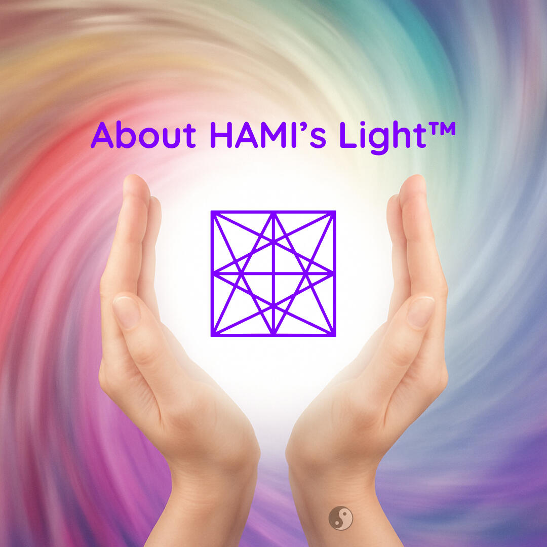 About HAMI's Light™ Hands holding the HAMI's Light™ sigil in soft radiant light